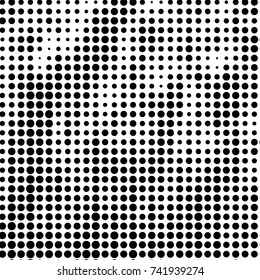 Grunge halftone black and white dots texture background. Spotted vector Abstract Texture