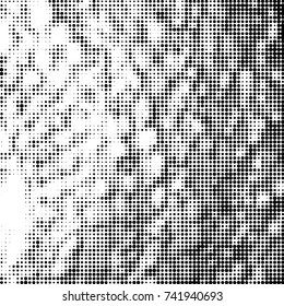 Grunge halftone black and white dots texture background. Spotted vector Abstract Texture