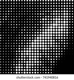 Grunge halftone black and white dots texture background. Spotted vector Abstract Texture