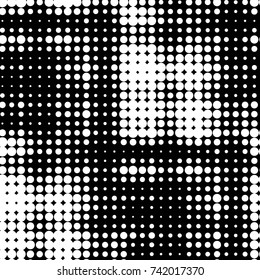 Grunge halftone black and white dots texture background. Spotted vector Abstract Texture