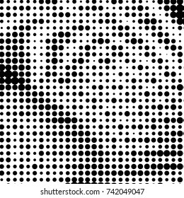 Grunge halftone black and white dots texture background. Spotted vector Abstract Texture