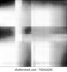 Grunge halftone black and white dots texture background. Spotted vector Abstract Texture