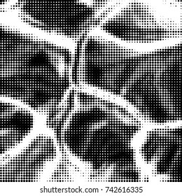 Grunge halftone black and white dots texture background. Spotted vector Abstract Texture