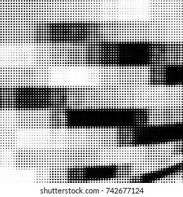 Grunge halftone black and white dots texture background. Spotted vector Abstract Texture