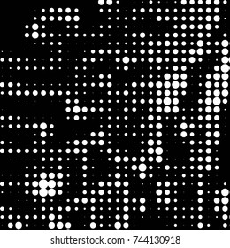Grunge halftone black and white dots texture background. Spotted vector Abstract Texture