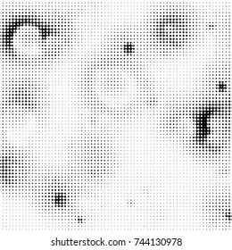Grunge halftone black and white dots texture background. Spotted vector Abstract Texture