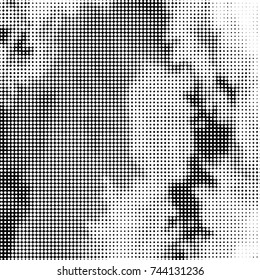 Grunge halftone black and white dots texture background. Spotted vector Abstract Texture