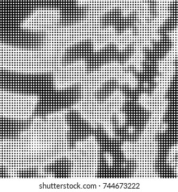 Grunge halftone black and white dots texture background. Spotted vector Abstract Texture