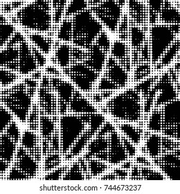 Grunge halftone black and white dots texture background. Spotted vector Abstract Texture