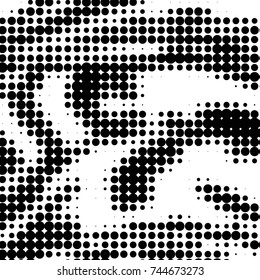 Grunge halftone black and white dots texture background. Spotted vector Abstract Texture