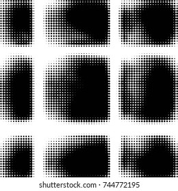 Grunge halftone black and white dots texture background. Spotted vector Abstract Texture