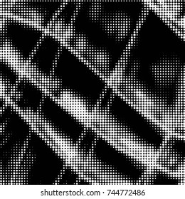 Grunge halftone black and white dots texture background. Spotted vector Abstract Texture
