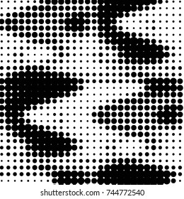 Grunge halftone black and white dots texture background. Spotted vector Abstract Texture
