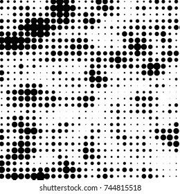 Grunge halftone black and white dots texture background. Spotted vector Abstract Texture