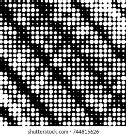 Grunge halftone black and white dots texture background. Spotted vector Abstract Texture