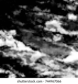 Grunge halftone black and white dots texture background. Spotted vector Abstract Texture