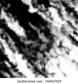 Grunge halftone black and white dots texture background. Spotted vector Abstract Texture