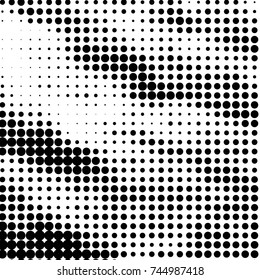 Grunge halftone black and white dots texture background. Spotted vector Abstract Texture
