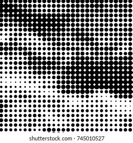 Grunge halftone black and white dots texture background. Spotted vector Abstract Texture