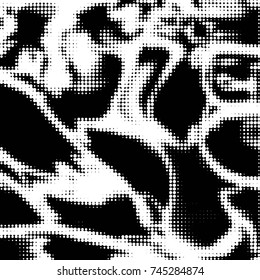 Grunge halftone black and white dots texture background. Spotted vector Abstract Texture