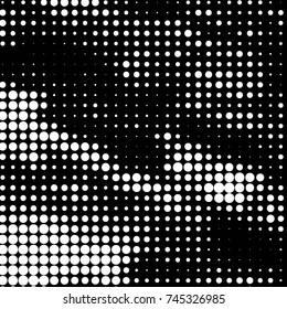 Grunge halftone black and white dots texture background. Spotted vector Abstract Texture