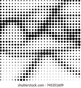 Grunge halftone black and white dots texture background. Spotted vector Abstract Texture
