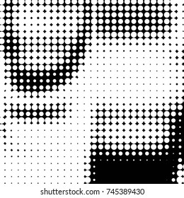 Grunge halftone black and white dots texture background. Spotted vector Abstract Texture