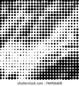 Grunge halftone black and white dots texture background. Spotted vector Abstract Texture