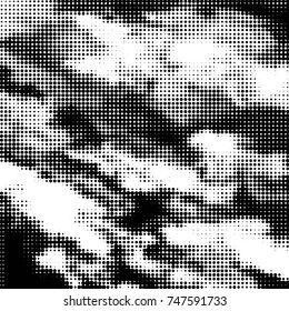 Grunge halftone black and white dots texture background. Spotted vector Abstract Texture