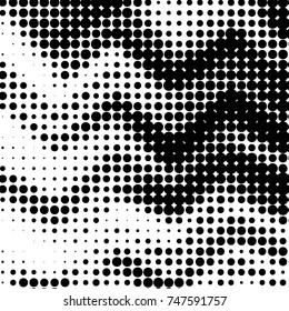 Grunge halftone black and white dots texture background. Spotted vector Abstract Texture
