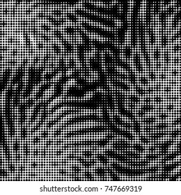 Grunge halftone black and white dots texture background. Spotted vector Abstract Texture