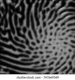 Grunge halftone black and white dots texture background. Spotted vector Abstract Texture