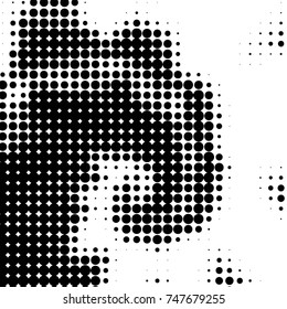 Grunge halftone black and white dots texture background. Spotted vector Abstract Texture