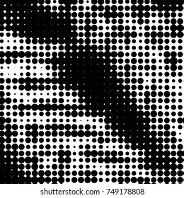 Grunge halftone black and white dots texture background. Spotted vector Abstract Texture
