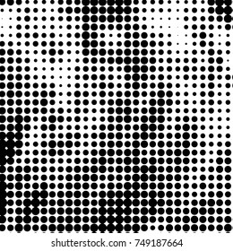 Grunge halftone black and white dots texture background. Spotted vector Abstract Texture