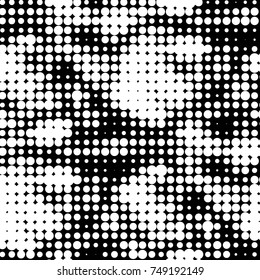 Grunge halftone black and white dots texture background. Spotted vector Abstract Texture