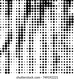 Grunge halftone black and white dots texture background. Spotted vector Abstract Texture