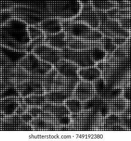 Grunge halftone black and white dots texture background. Spotted vector Abstract Texture