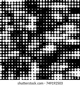 Grunge halftone black and white dots texture background. Spotted vector Abstract Texture
