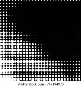 Grunge halftone black and white dots texture background. Spotted vector Abstract Texture