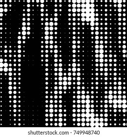 Grunge halftone black and white dots texture background. Spotted vector Abstract Texture