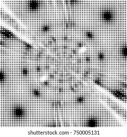 Grunge halftone black and white dots texture background. Spotted vector Abstract Texture