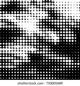 Grunge halftone black and white dots texture background. Spotted vector Abstract Texture