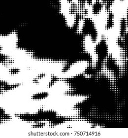 Grunge halftone black and white dots texture background. Spotted vector Abstract Texture