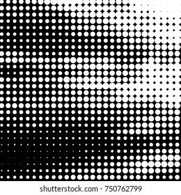 Grunge halftone black and white dots texture background. Spotted vector Abstract Texture
