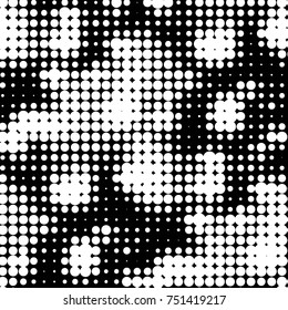 Grunge halftone black and white dots texture background. Spotted vector Abstract Texture
