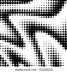 Grunge halftone black and white dots texture background. Spotted vector Abstract Texture