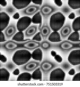 Grunge halftone black and white dots texture background. Spotted vector Abstract Texture