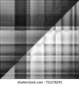 Grunge halftone black and white dots texture background. Spotted vector Abstract Texture