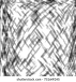 Grunge halftone black and white dots texture background. Spotted vector Abstract Texture